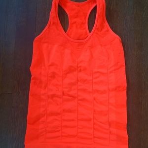 Fabletics bright orange tank top